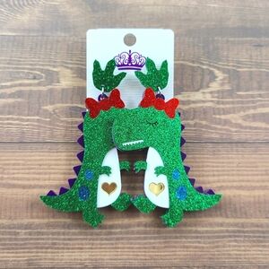 Glitter Dinosaur Acrylic Earrings